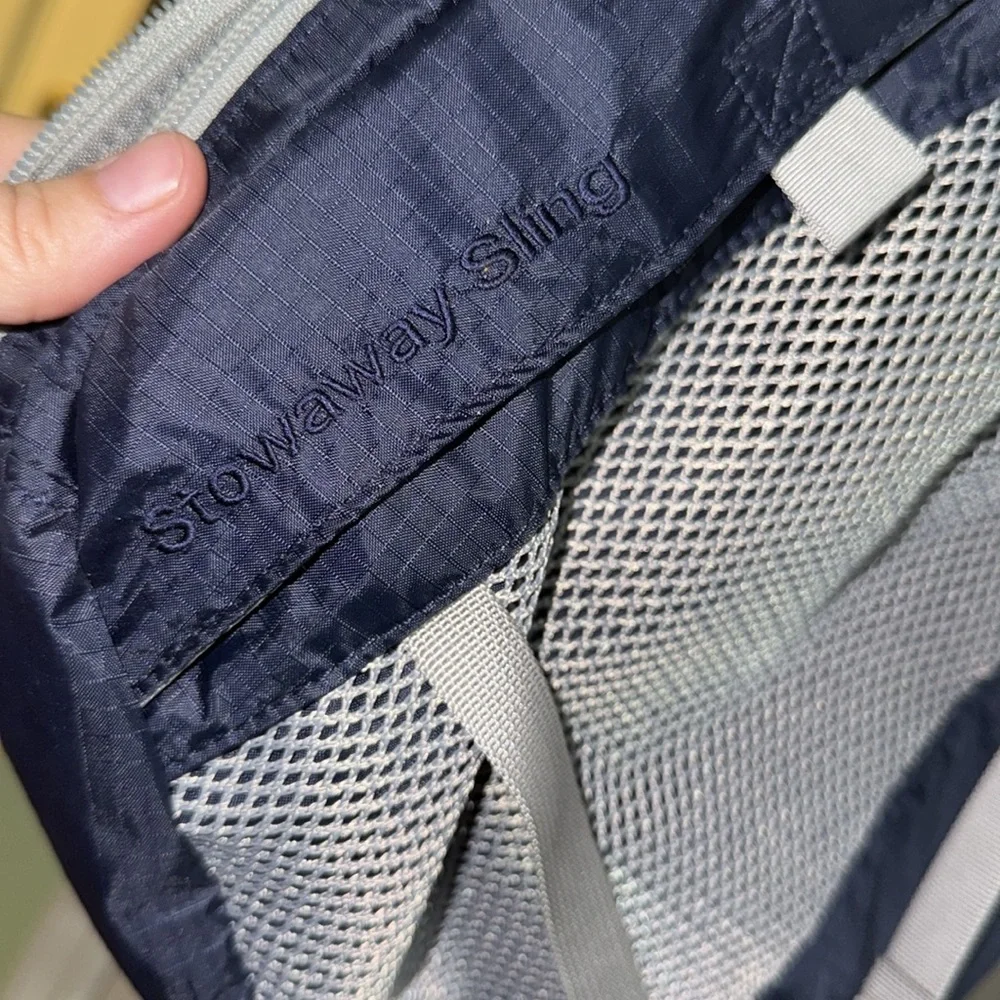 L.L.Bean Navy Blue/Grey Stowaway Sling One Strap Backpack Medium Sized Bag